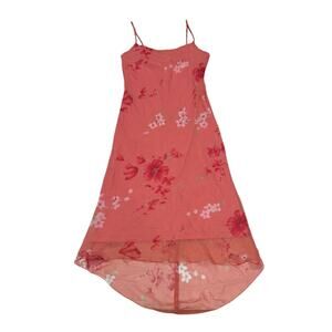 Vintage Byer Too Womens Y2K Slip Dress Romantic Pink Size 10 Floral Fairy Core